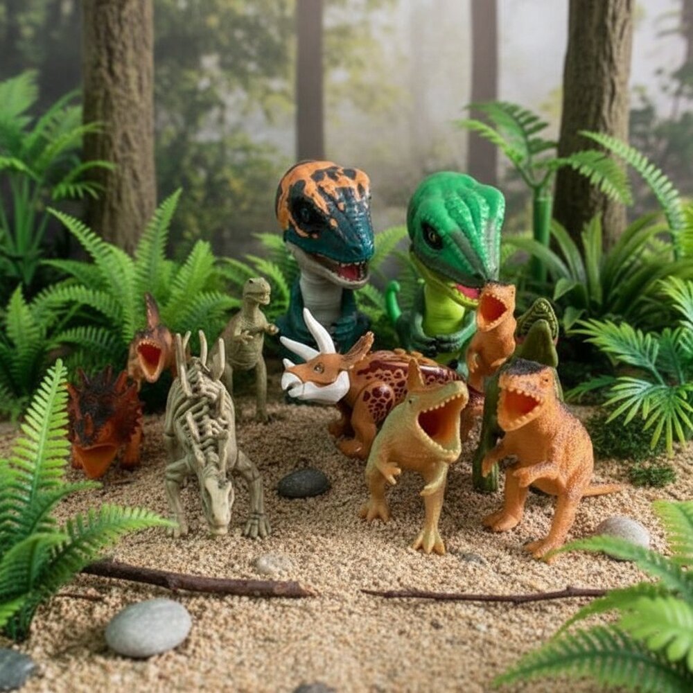 Dinosaur Action Figure Collection - T-Rex, Raptor &‎ Prehistoric Creatures Set